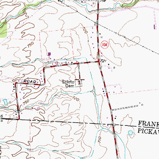Topographic Map of Scioto Cemetery, OH