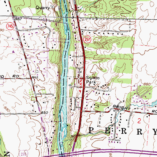 Topographic Map of Scioto Park, OH
