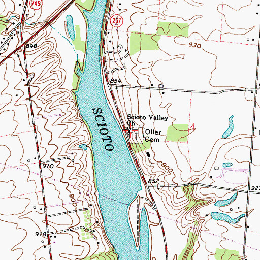 Topographic Map of Scioto Valley Church, OH