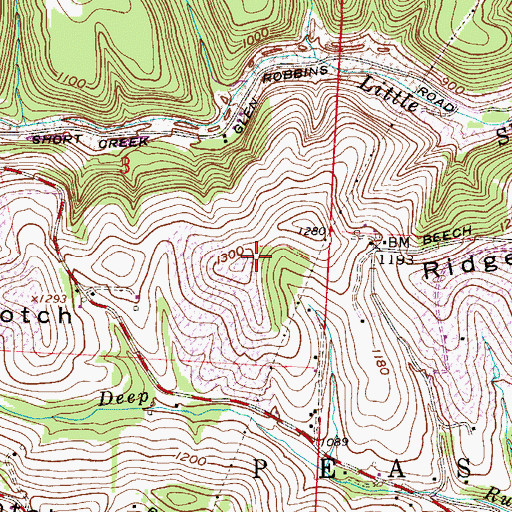 Topographic Map of Scotch Ridge, OH