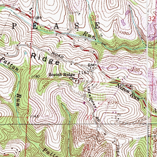 Topographic Map of Scotch Ridge Church, OH