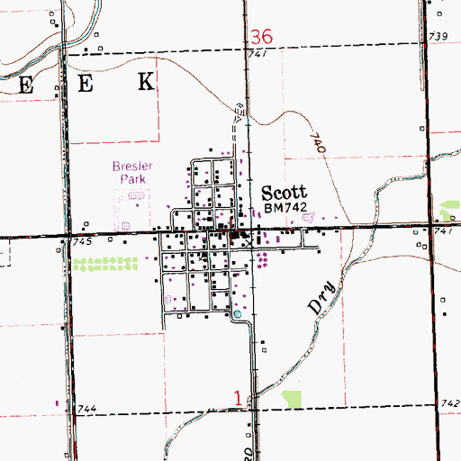 Topographic Map of Scott, OH