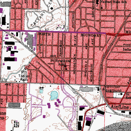 Topographic Map of Scott Park, OH
