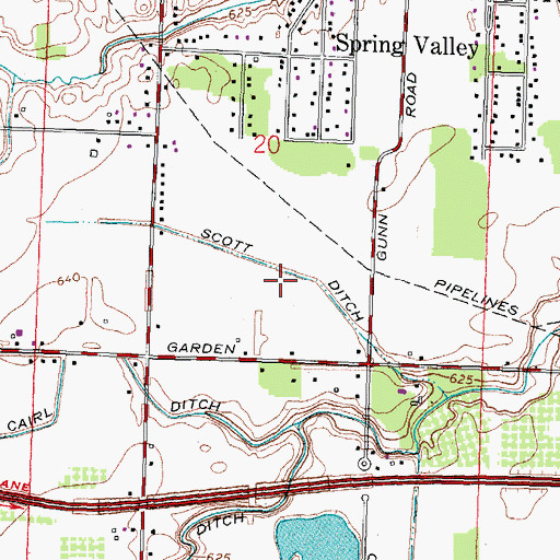 Topographic Map of Scott Ditch, OH