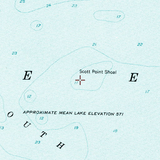 Topographic Map of Scott Point Shoal, OH