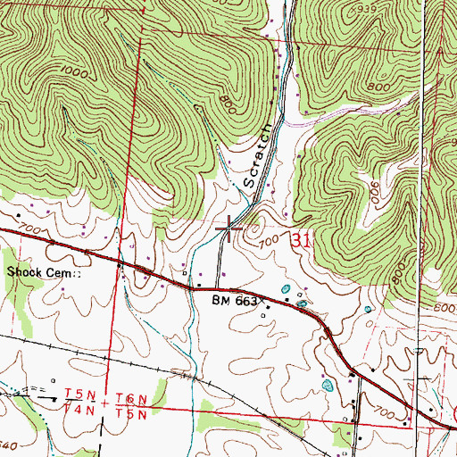 Topographic Map of Scratch Hollow, OH