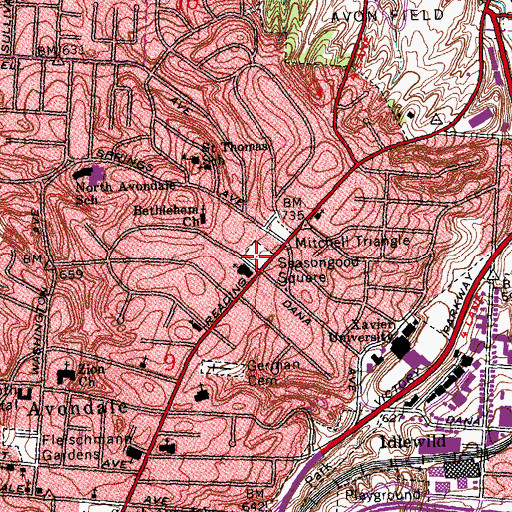 Topographic Map of Seasongoer Square, OH