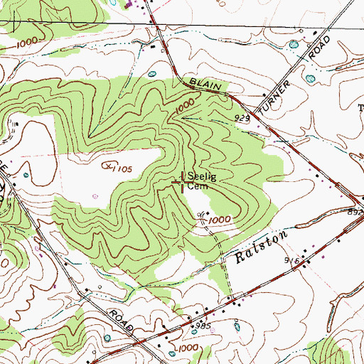 Topographic Map of Seelig Cemetery, OH
