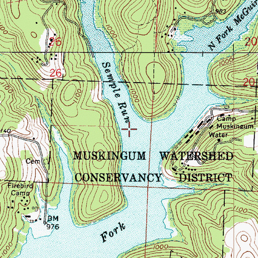 Topographic Map of Semple Run, OH