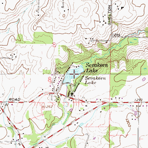 Topographic Map of Sevakeen Lake, OH