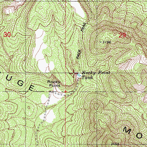 Topographic Map of Rocky Point Tank, AZ