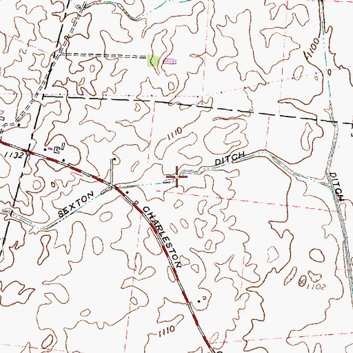 Topographic Map of Sexton Ditch, OH