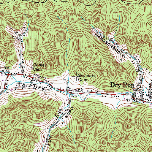 Topographic Map of Seymore Cemetery, OH