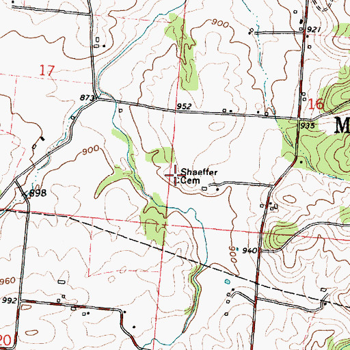 Topographic Map of Shaeffer Cemetery, OH