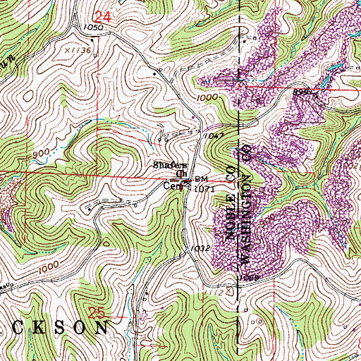 Topographic Map of Shafer Cemetery, OH