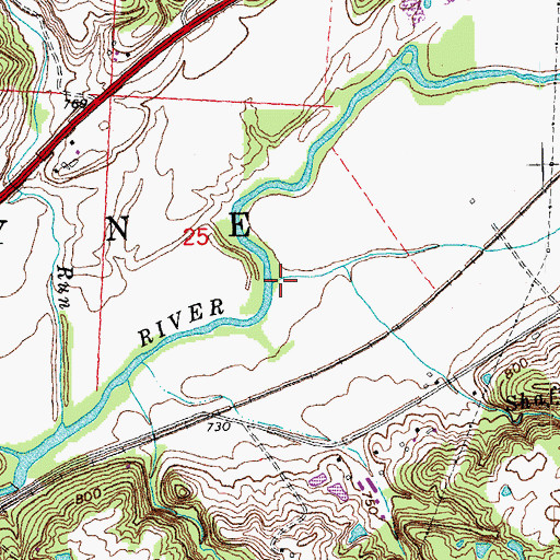 Topographic Map of Shaffers Run, OH
