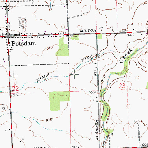 Topographic Map of Shank Ditch, OH