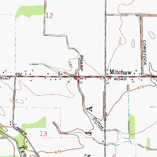 Topographic Map of Sharp Ditch, OH
