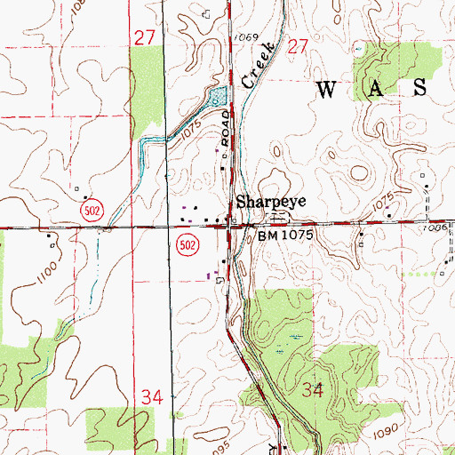 Topographic Map of Sharpeye, OH