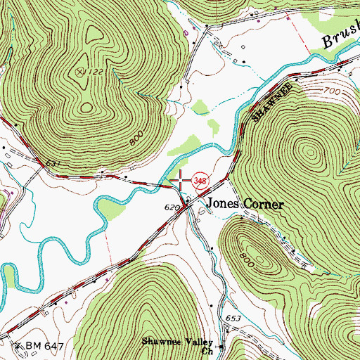 Topographic Map of Shawnee Creek, OH