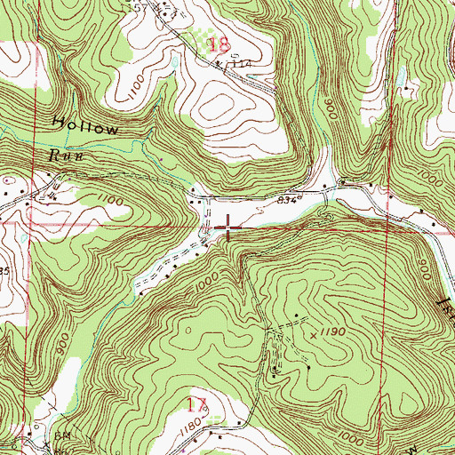 Topographic Map of Shelley Run, OH