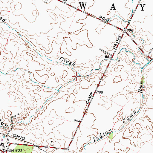 Topographic Map of Sheperds Run, OH