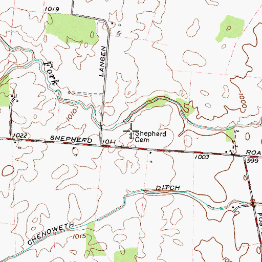 Topographic Map of Shepherd Cemetery, OH