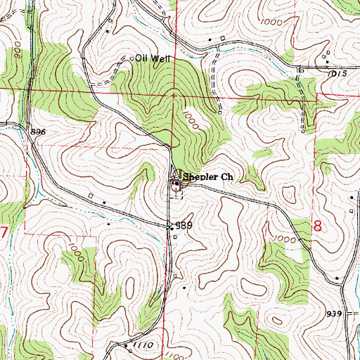 Topographic Map of Shepler Church, OH
