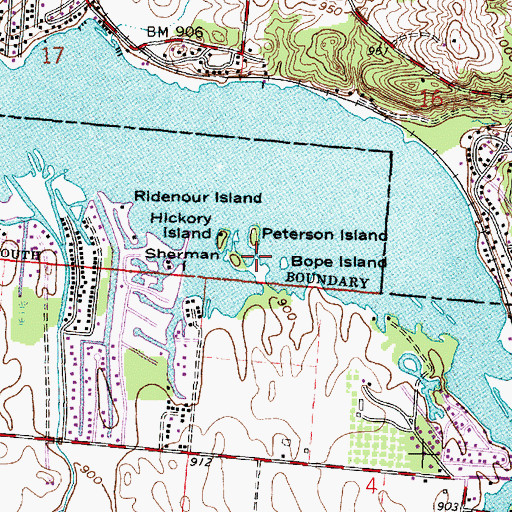 Topographic Map of Sherman Island, OH