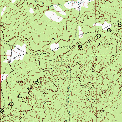 Topographic Map of Rocky Ridge, AZ