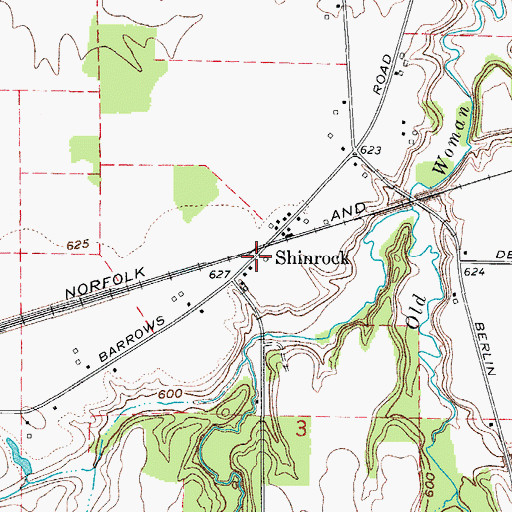 Topographic Map of Shinrock, OH