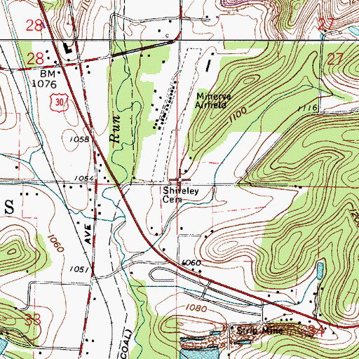 Topographic Map of Shiveley Cemetery, OH