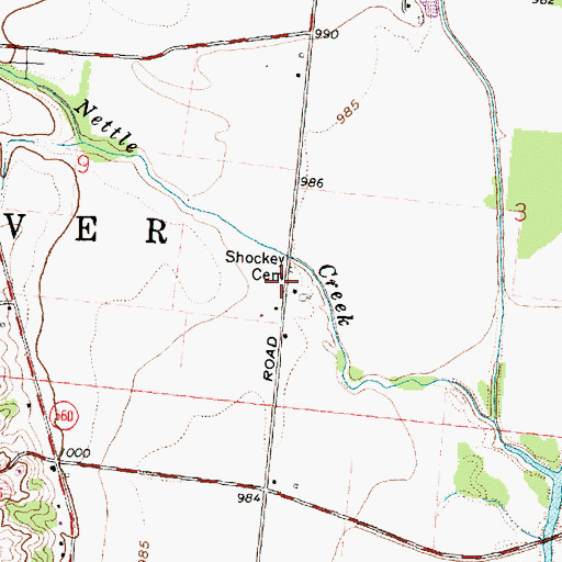 Topographic Map of Shockey Cemetery, OH