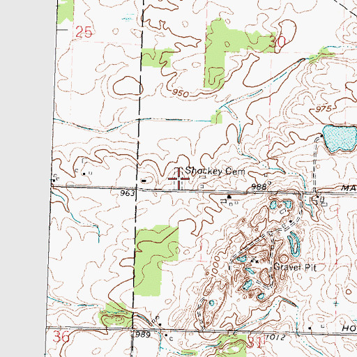 Topographic Map of Shockey Cemetery, OH