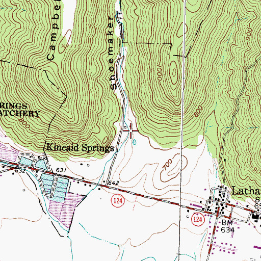 Topographic Map of Shoemaker Hollow, OH