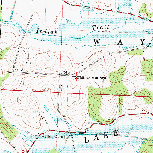 Topographic Map of Sidling Hill School, OH