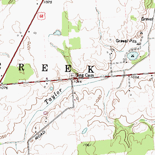 Topographic Map of Sieg Cemetery, OH