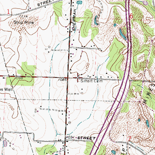 Topographic Map of Siffert Cemetery, OH
