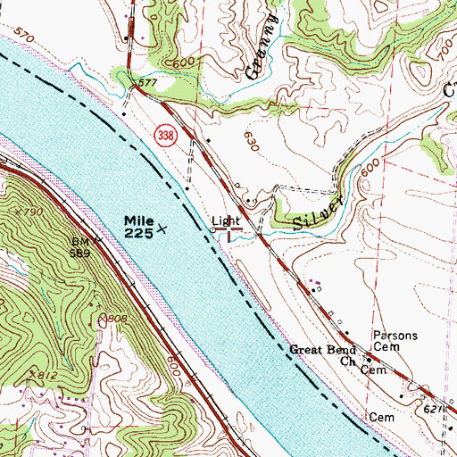 Topographic Map of Silver Creek, OH