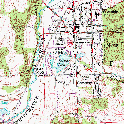 Topographic Map of Silver Lake, OH