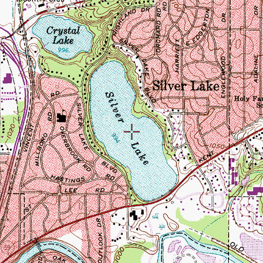 Topographic Map of Silver Lake, OH