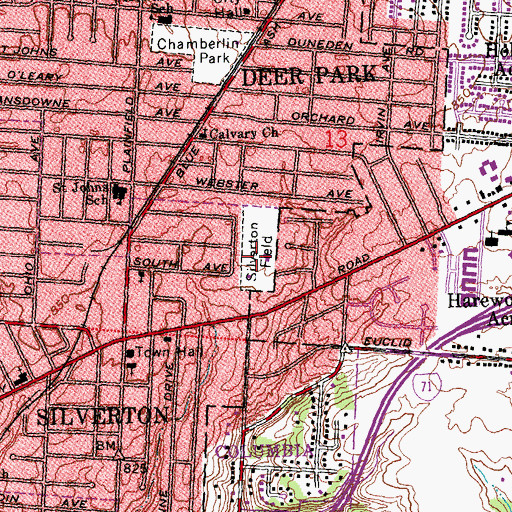 Topographic Map of Silverton Field, OH