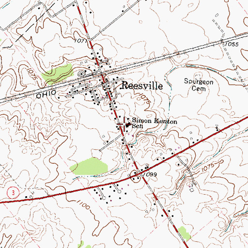 Topographic Map of Simon Kenton School, OH