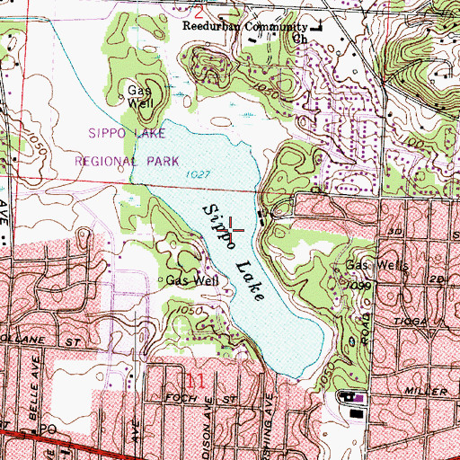 Topographic Map of Sippo Lake, OH