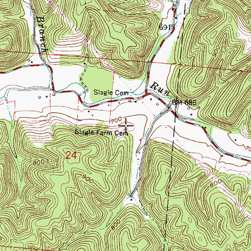 Topographic Map of Slagle Farm Cemetery, OH