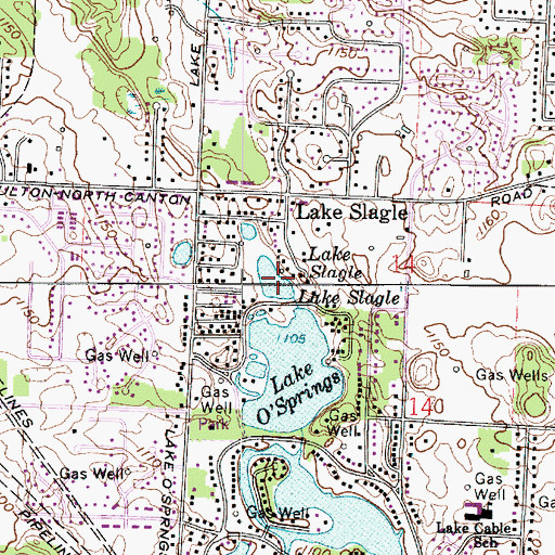 Topographic Map of Lake Slagle, OH