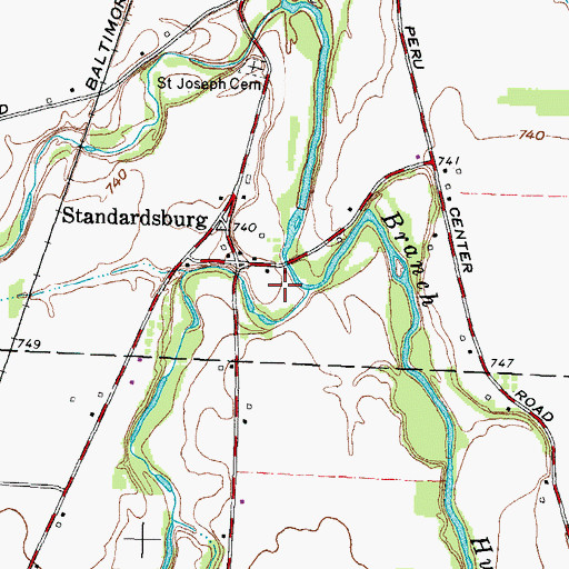 Topographic Map of Slate Run, OH