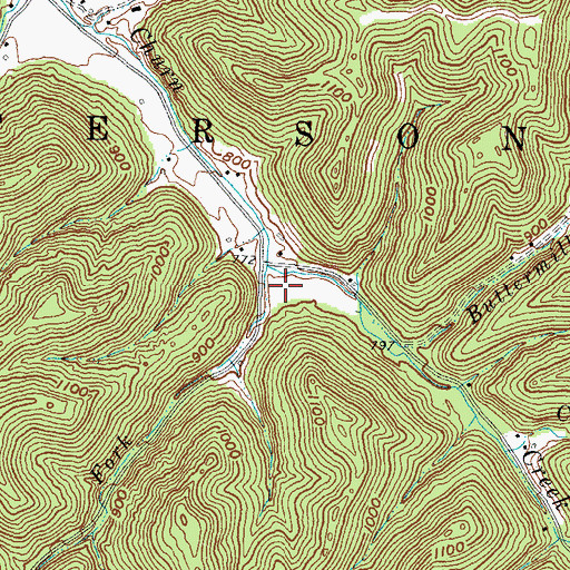 Topographic Map of Slate Fork Churn Creek, OH