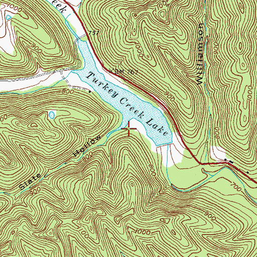 Topographic Map of Slate Hollow, OH