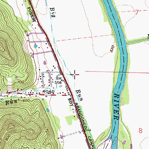 Topographic Map of Slate Run, OH